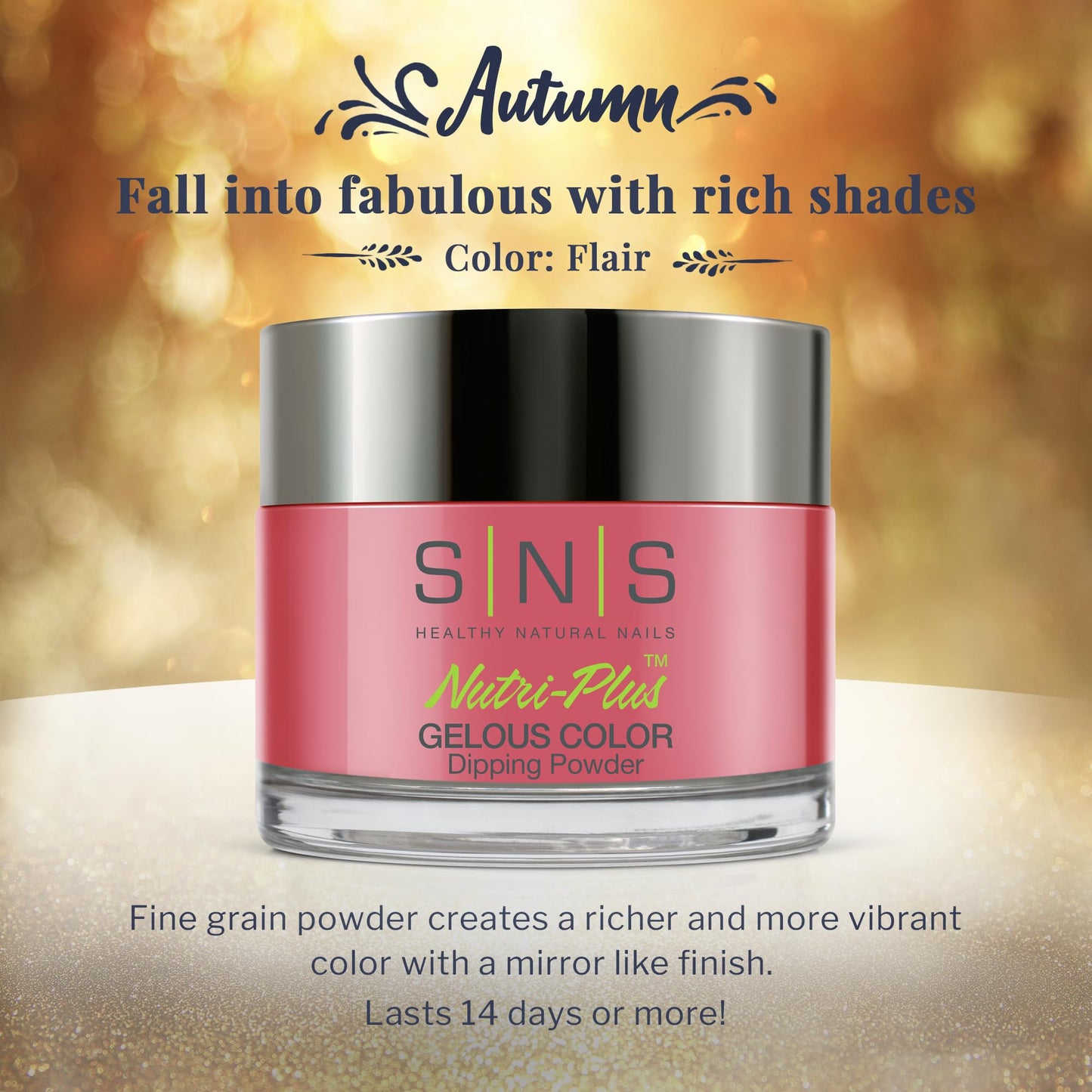 SNS Nail Dip Powder, Gelous Color Dipping Powder - Flair (Pink) - Long-Lasting Acrylic Nail Color Lasts 14 Days - Low-Odor & No