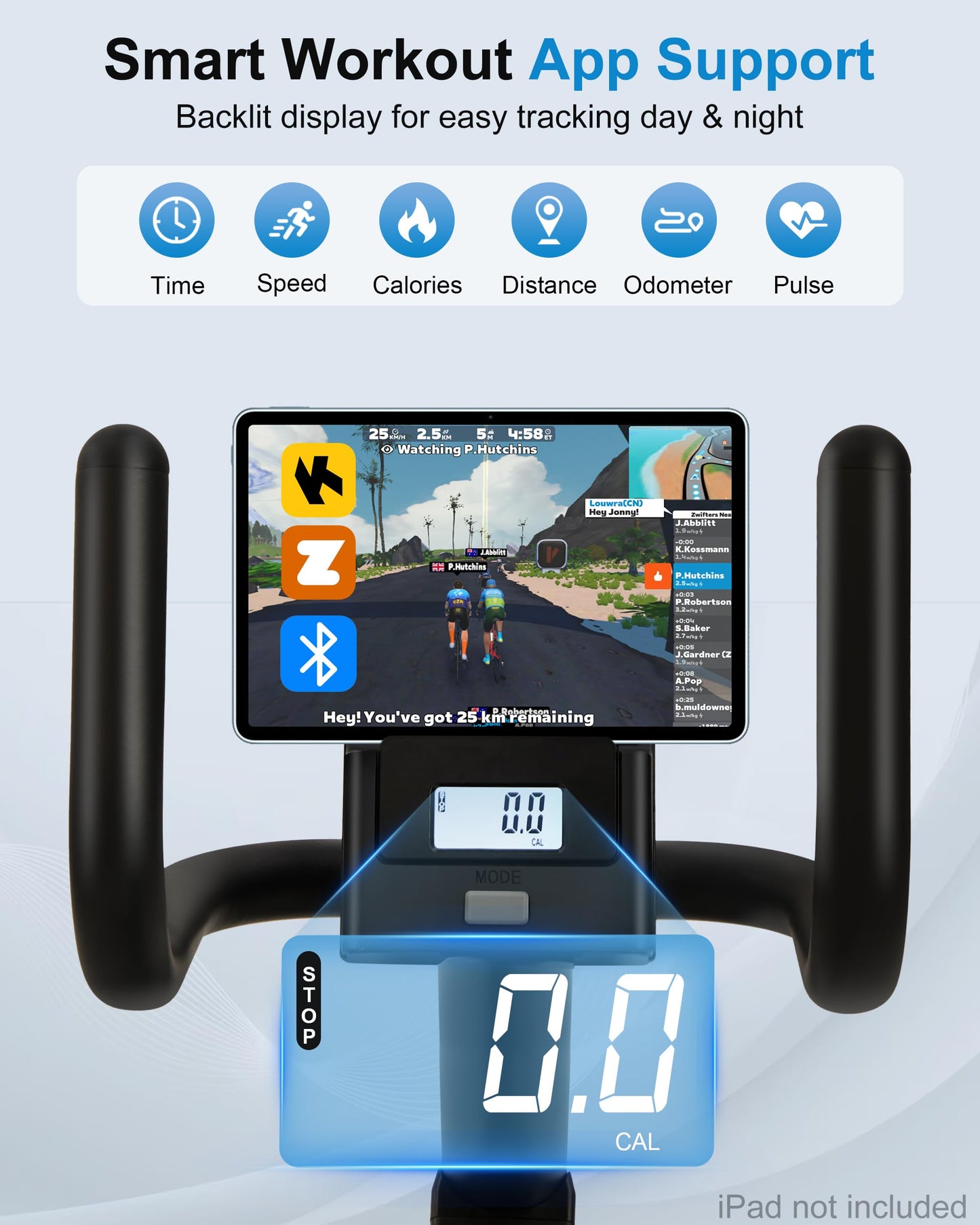 ECHANFIT Recumbent Exercise Bike for Home - 380LBS Weight Capacity, Exercise Bike with Smart Workout APP, 16-Level Magnetic Resistance, LCD Display, Comfortable Seat