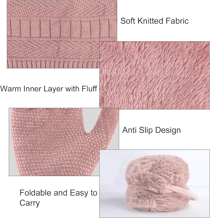Winter Hats for Women Beanie Hat Warm Thick Knit Skull Cap Hat and Scarf Gloves Sets