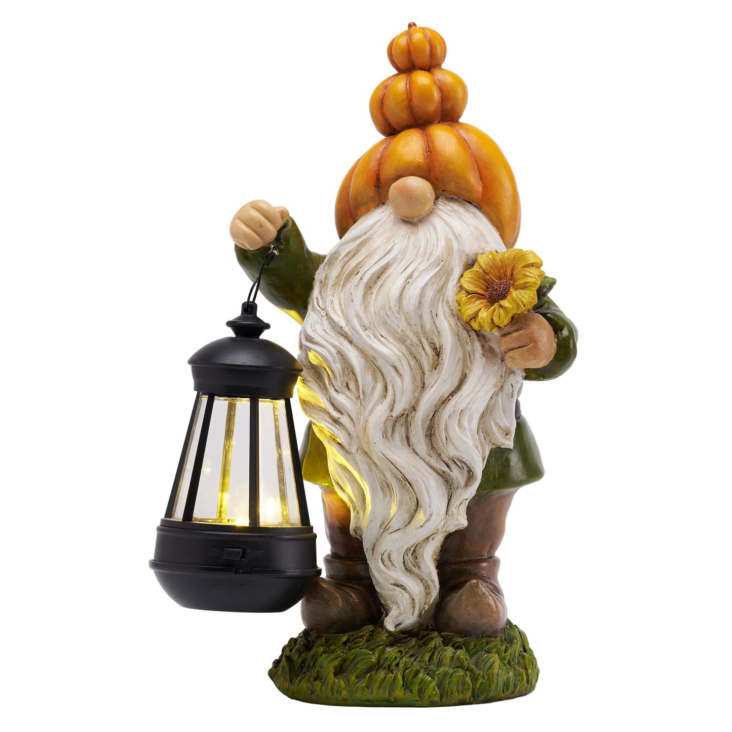 TERESA'S COLLECTIONS Fall Decor, Pumpkin Gnomes Decoration, Autumn Gnome Holding Lantern with Solar Lights, Waterproof Fall Gnomes Resin Outdoor Fall Decor, Fall Gift Outdoor/Indoor