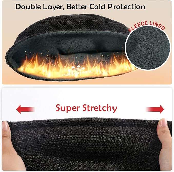 Lvaiz Mens Winter Beanie Hat Warm Fleece Lined Skull Cap for Men Reversible Women Windproof Watch Hat Knit Warm Unisex Beanie