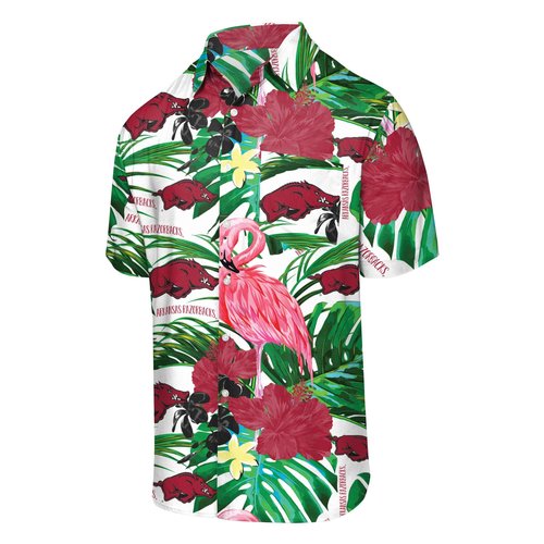 FOCO Arkansas Razorbacks NCAA Mens Flamingo Button Up Shirt - X-Large