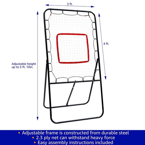 4' Lacrosse Bounce Back Rebounder Pitch Back Ball Return Training Screen with Target by Trademark Innovations