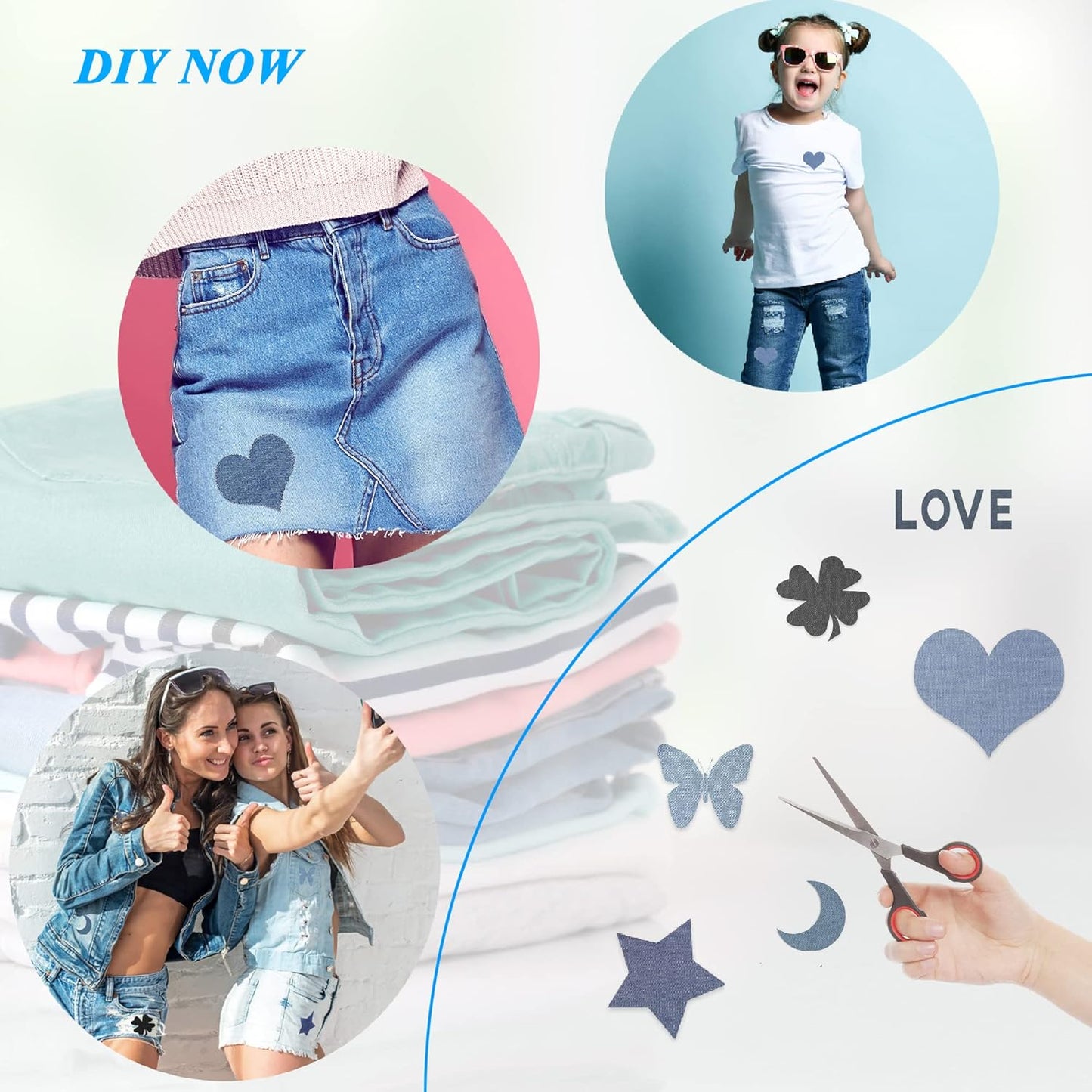 12PCS Fabric Iron on Patches Inside & Outside Strong Glue 100% Cotton Repair Patch for Clothes Pants Mending and Decorating, Red