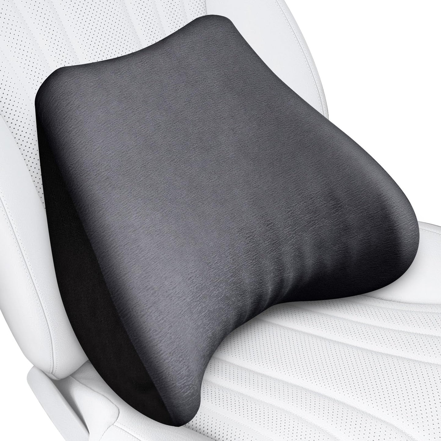 TKLoop Soft Lumbar Support Pillow for Driving Seat 100% Memory Foam Lumbar Pillow for Lower Back Pain Relief, Lumbar Support Cushion for Car Seat, Office Chair Dark Grey