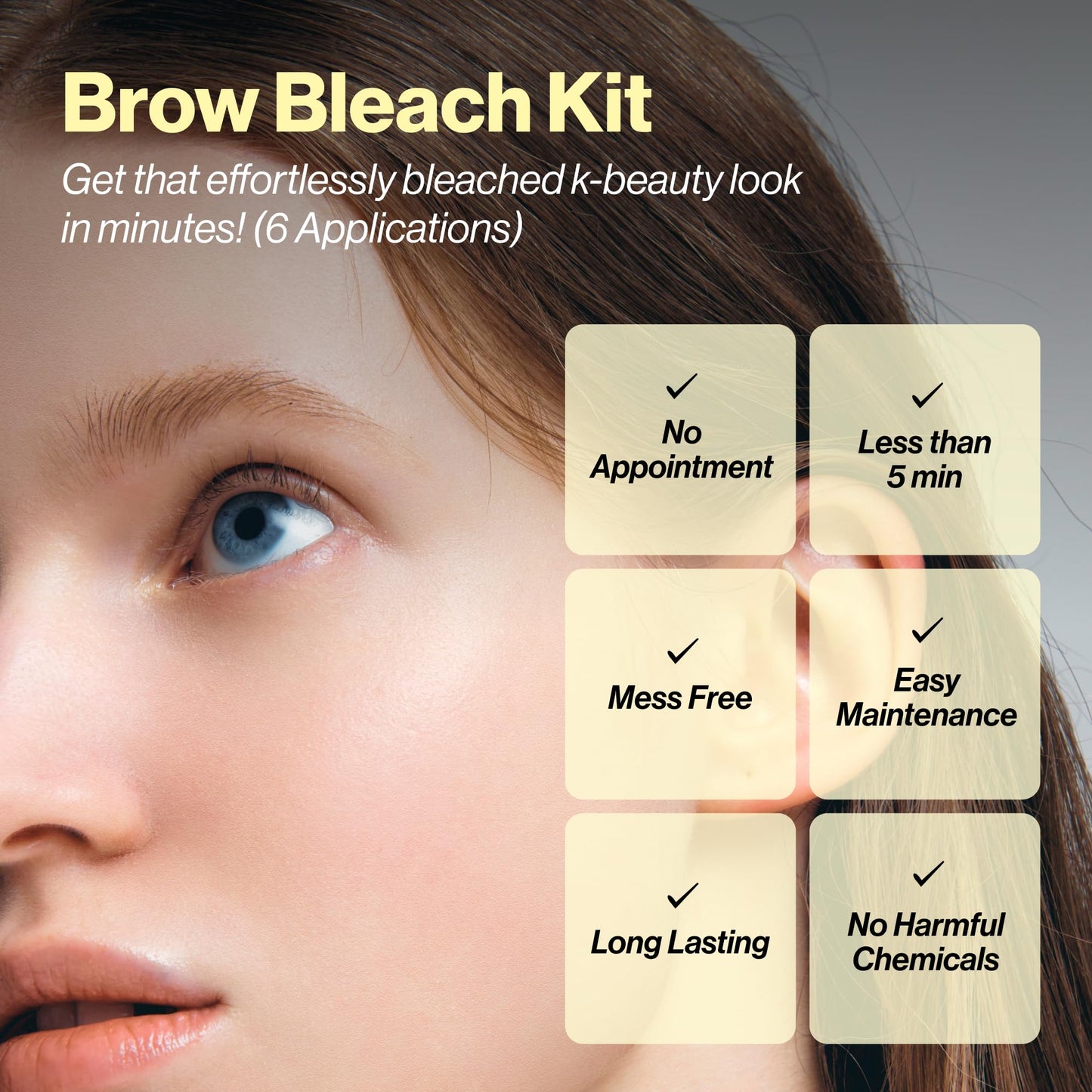 ENTROPY Makeup Brow Bleach Kit, Gentle & Effective Eyebrow Lightening Up-to 4 weeks for All Brow Types, Quick 5-Minute Applicati