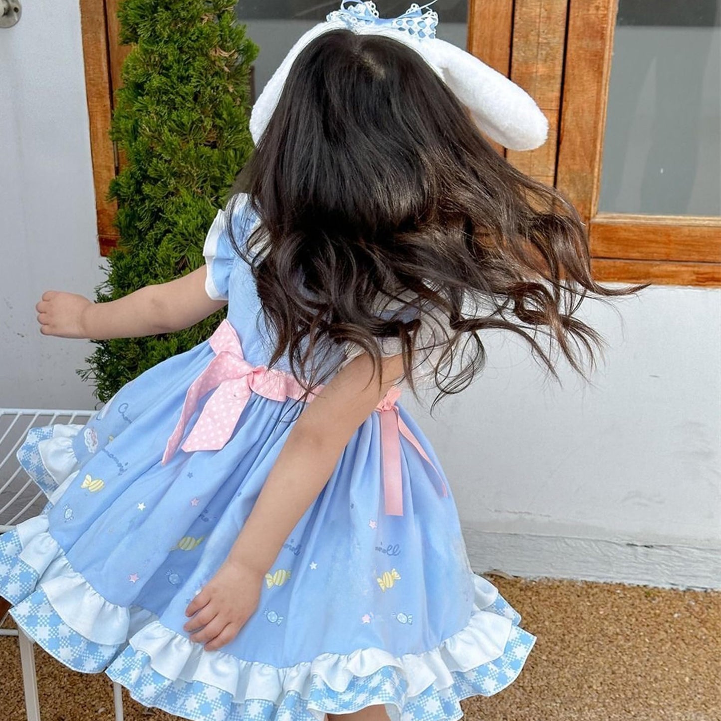 noxozoqm Girls Lolita Blue Dress Costume Princess Birthday Party Play Wear Halloween Cosplay Outfits 110