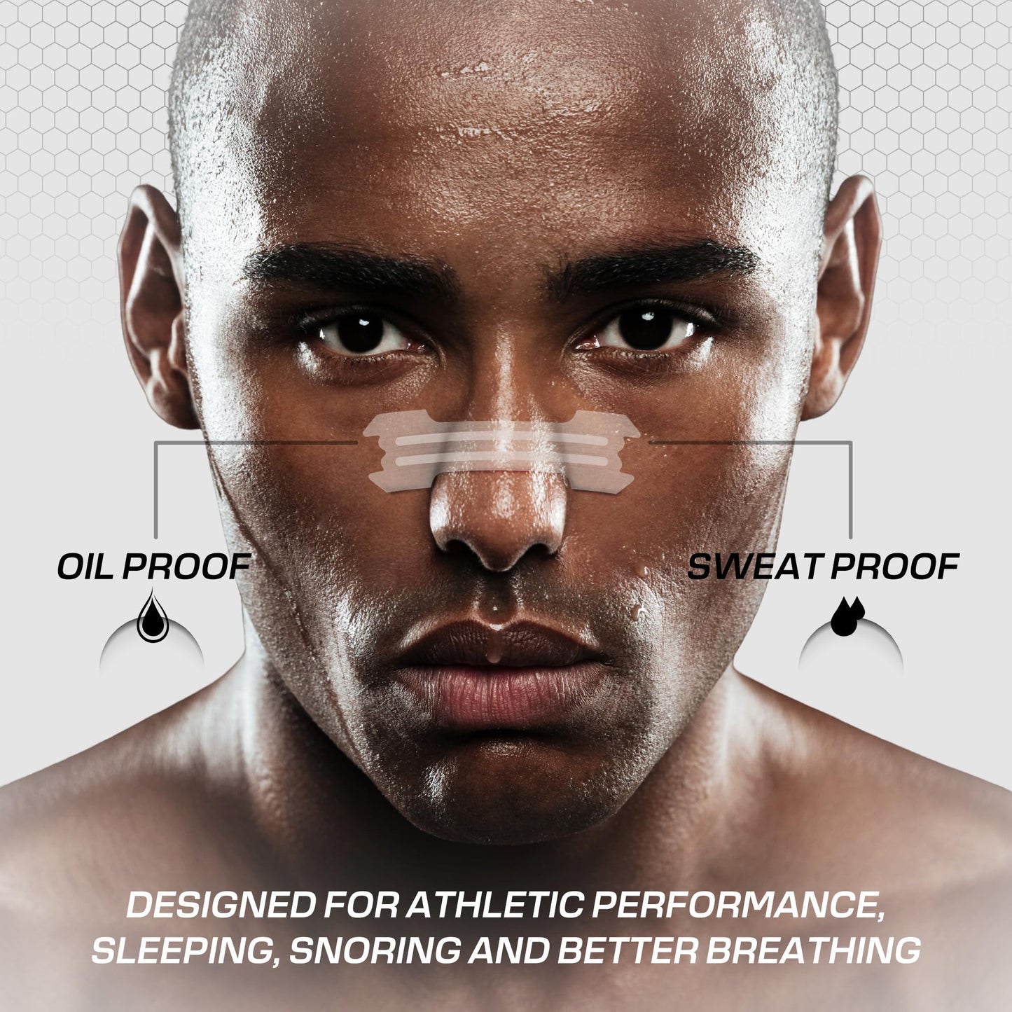 Performance Nose Strips for Breathing (60 Count) - Oil & Sweat Proof Adhesive - Athletic Nasal Strips for Snoring & Sleeping - Improves Oxygen Delivery, Drive, Sleep & Reduces Snoring (Slim Clear)