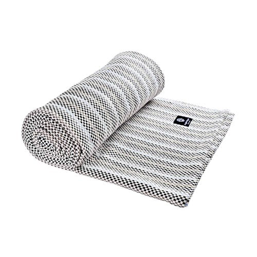 Hugger Mugger Cotton Yoga Blanket - Multi-Gray- Soft but Firm, Cofortable Support, Great Prop for Yoga