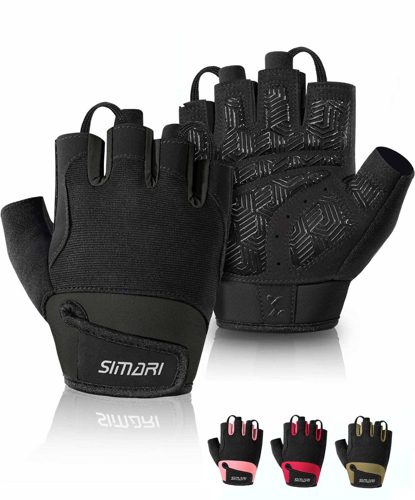 SIMARI Breathable Workout Gloves for Men & Women, Weight Lifting Gloves with Padded, Grip, Full Palm Protection, Gift for Gym Exercise, Cycling, Weightlifting Training, Fitness, Black, Size XS