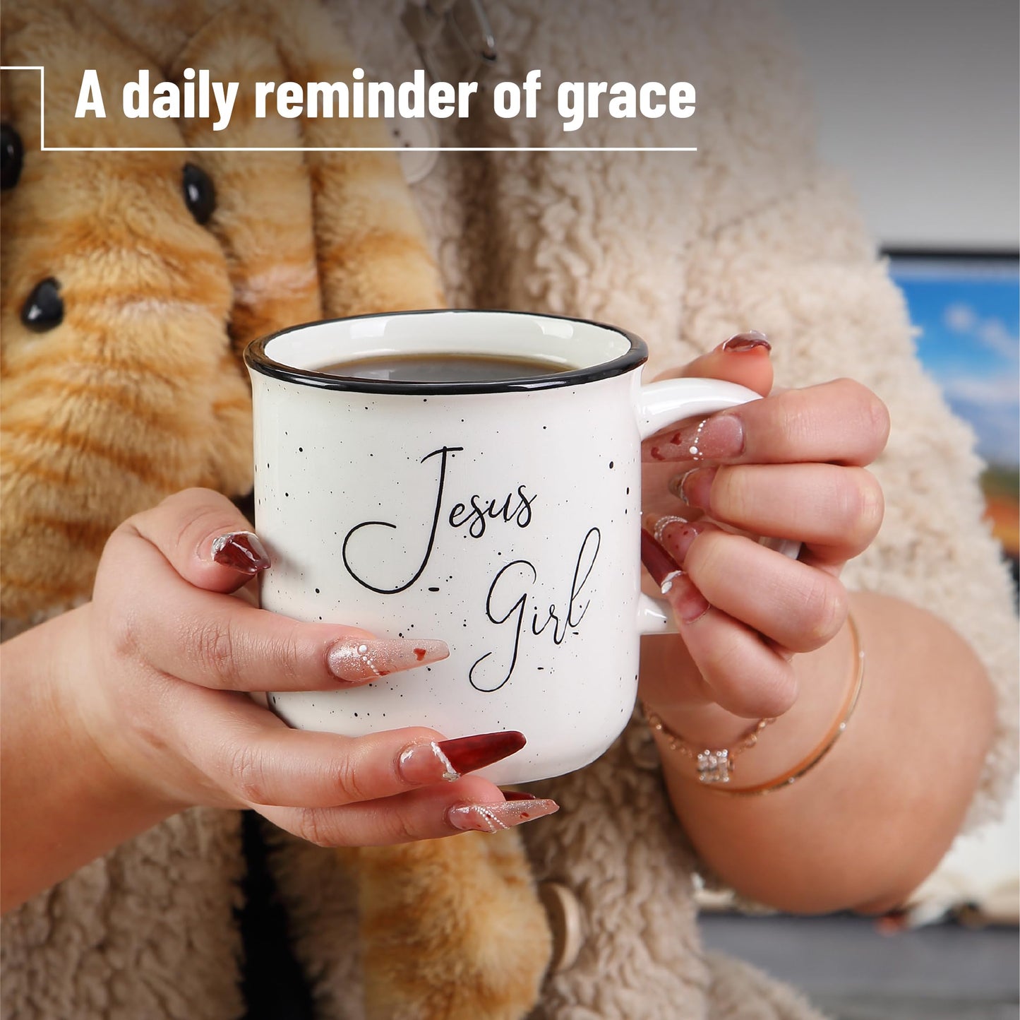 Mr. Pen- Christian Coffee Mugs for Women & Men, 15 oz, White with Bible Theme Design, Christian Mugs for Women, Coffee Cup Ceramic, Cute Tea Cups, Microwave Safe
