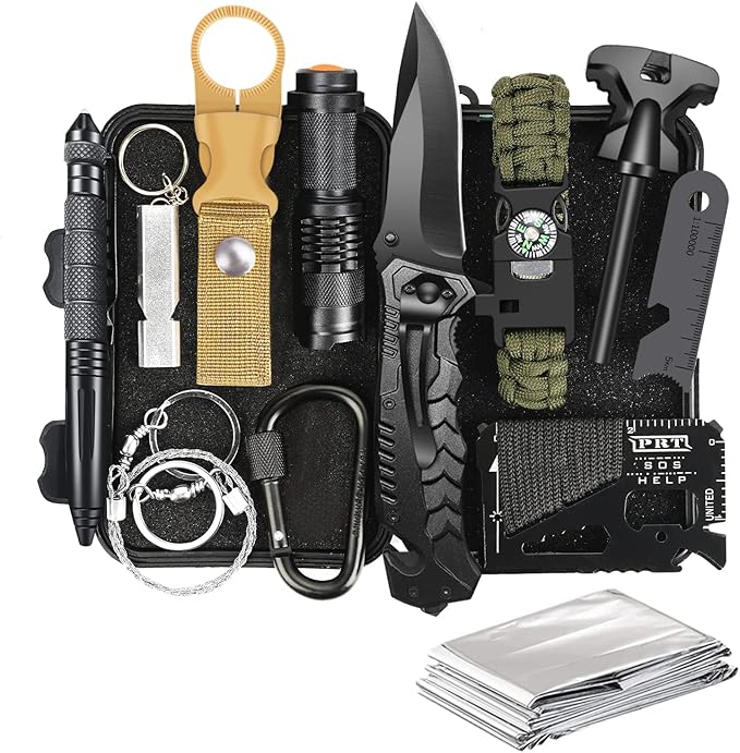 Gifts for Men Husband Dad Valentines Day, Survival Kit, Emergency Survival Gear and Equipment 14 in 1, Anniversary Birthda...