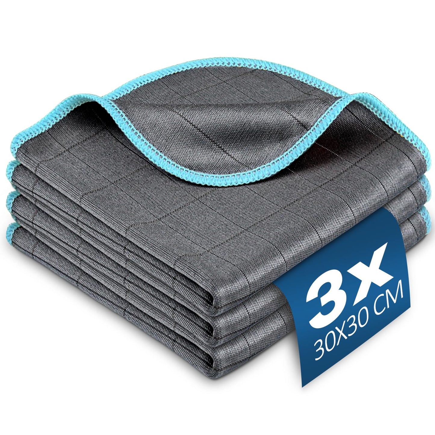 Streak Free Miracle Cleaning Cloth Easy Clean Pack of 8-12" x 16" Microfiber Dish Cloths Glass Polishing Lint Free for Kitchen Mirrors Wine Car