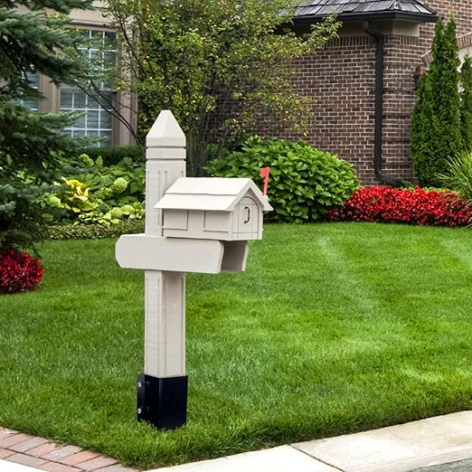 XYADX Fence Post Anchor Ground Spike Heavy Duty Black Powder Coated Fence Stakes Post Base for Mailbox, 24 x 4 x 4 Inches Outer Diameter (Inner Diameter 3.6 x3.6 Inches), Pack of 8