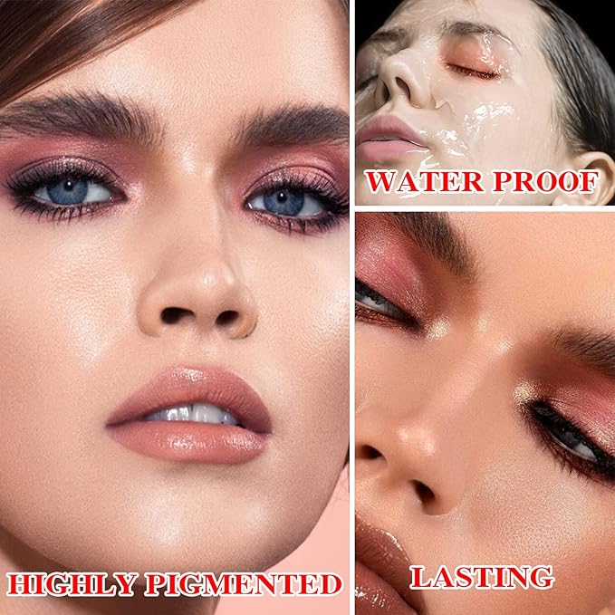12 Shades Nude Matte Eyeshadow Palette,Shimmer Naked Eyeshadow Palette,Eye Shadow Palette Natural Flash Waterproof Durable Smoked Professional Makeup Palette With Brush(Matte)