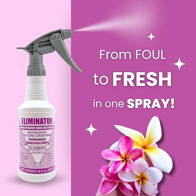 Eliminator Air Freshener and Odor Neutralizer: Industrial-Strength Odor Elimination with Advanced Molecular Technology for 24-Hour Freshness - Transform Your Space Instantly (Plumeria)