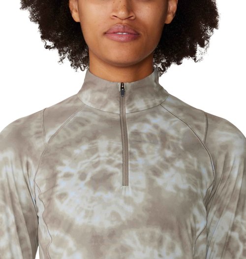 Mountain Hardwear Women's Crater Lake 1/2 Zip, Dunes Spore Dye Print, Large