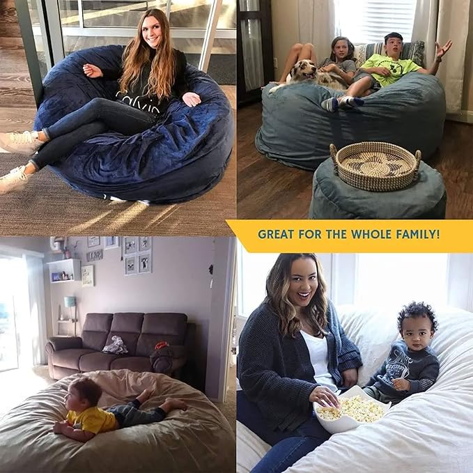 Ultimate Sack 4000 4-Foot Bean Bag Chair, Hunter Suede Cover – Oversized Foam Lounger, Floor Seat, Small Sofa, or Couch Bed for Living Area, Gaming Room, or Reading Lounge
