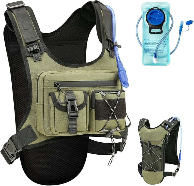 Criuage USA Original Patent Running Hydration Vest Backpack, Lightweight Chest Pack with 2.0L Water Bladder Bag Daypack fo...