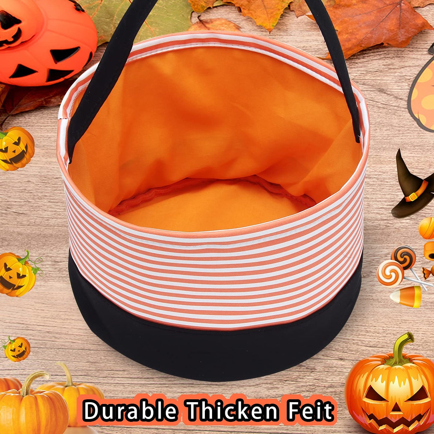 Halloween Candy Buckets Candy Baskets Halloween Trick or Treat Bags Polka Dot Halloween Party Favor Bags