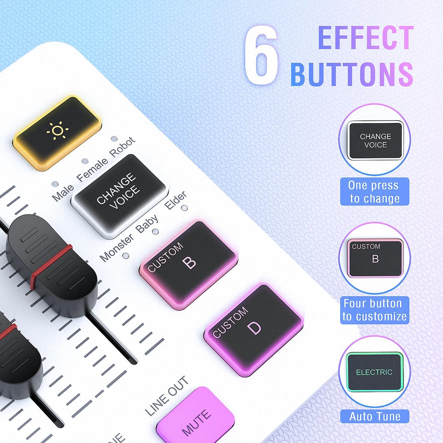 Fifine Audio Mixer, Gaming Streaming Pc Mixer With Slider Fader, Xlr Microphone Interface, Monitoring, For Video/Game Voice/Podc