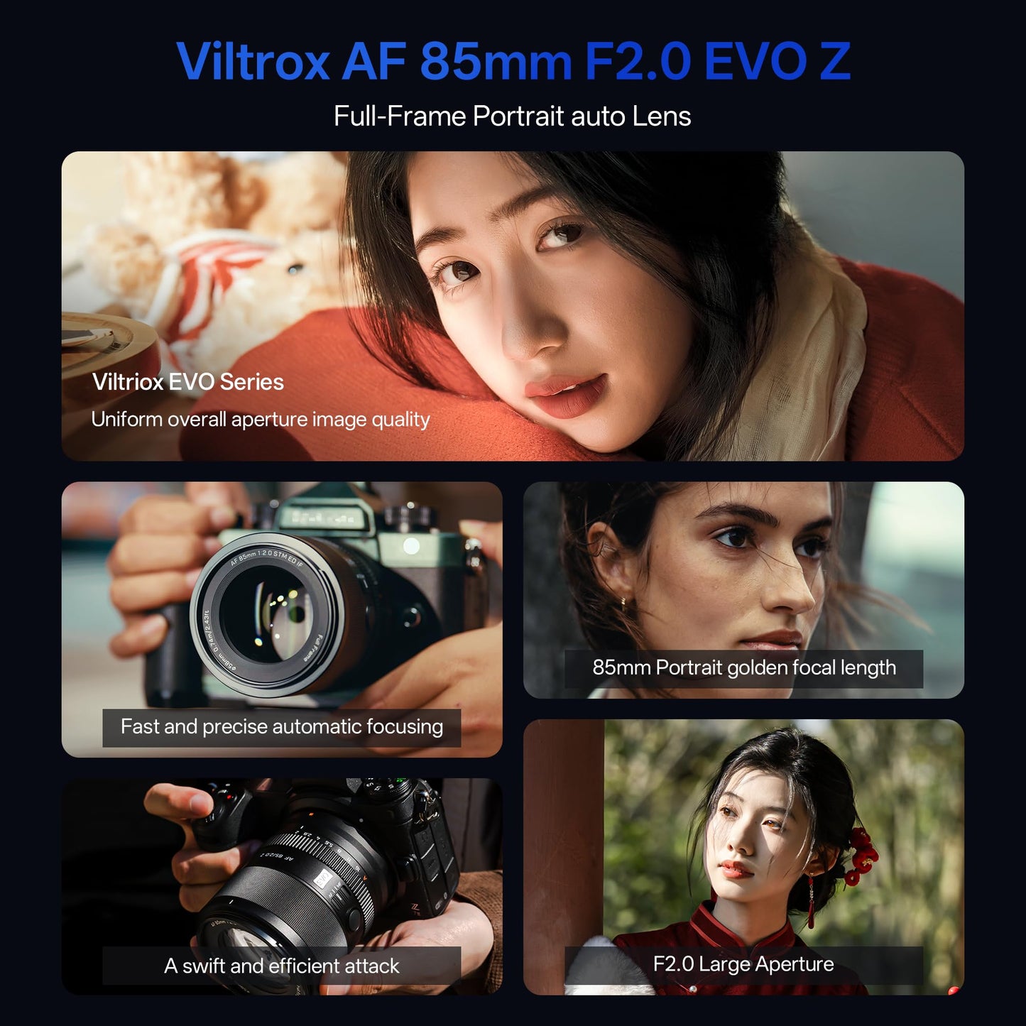 VILTROX AF 85mm F2.0 EVO Full Frame Z Lens for Nikon Z-Mount, 85mm f/2.0 Auto Focus Standard Portrait Prime Lens with STM Motro Compatible with with Nikon Z5 Z30 Z50 Zfc Z6II Z6III Z8 Z9