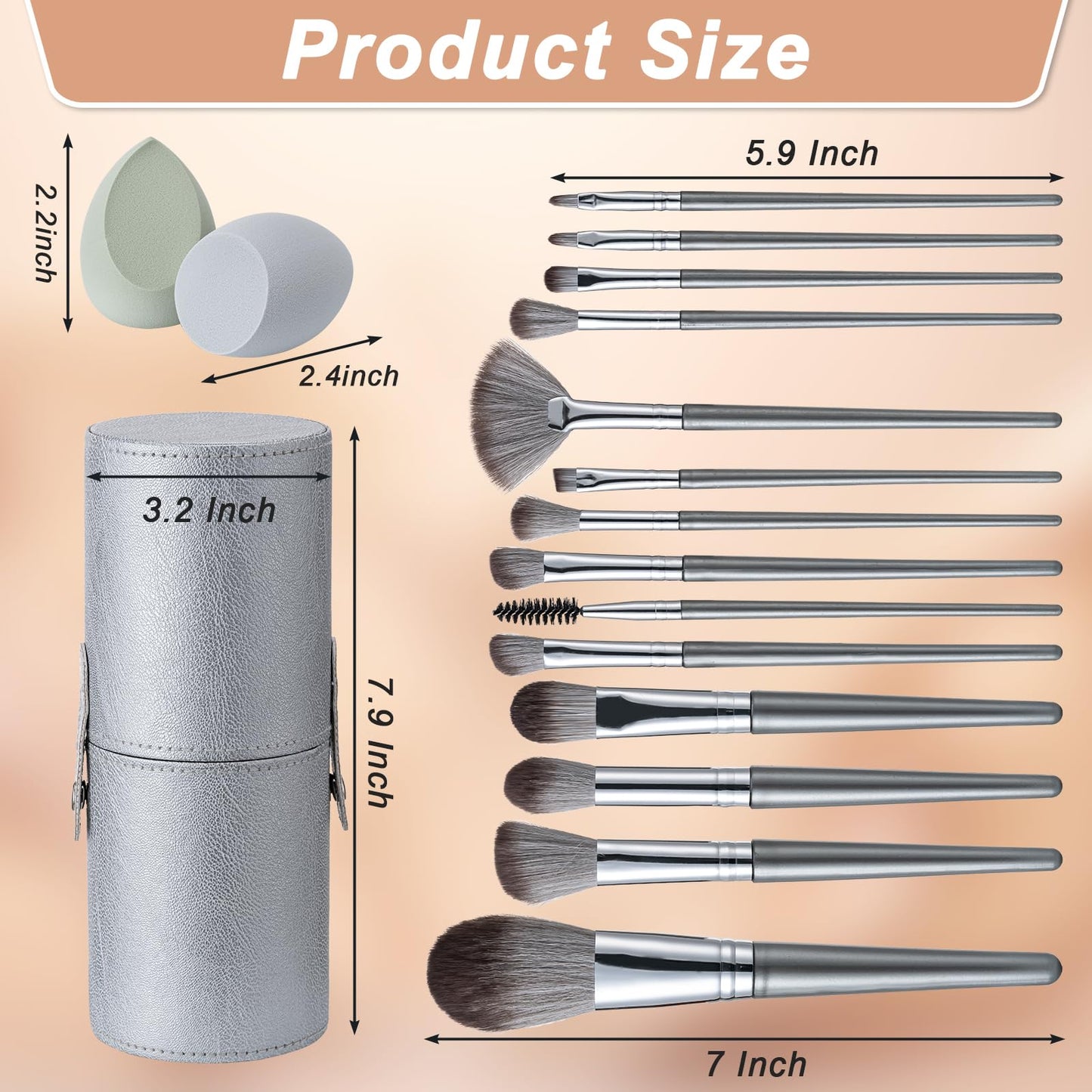 Amrules Makeup Brushes, 14 Pcs Professional Makeup Brush Set, Eye and Face Foundation Brush Set, Eyeshadow Brushes, Cosmetic Bru