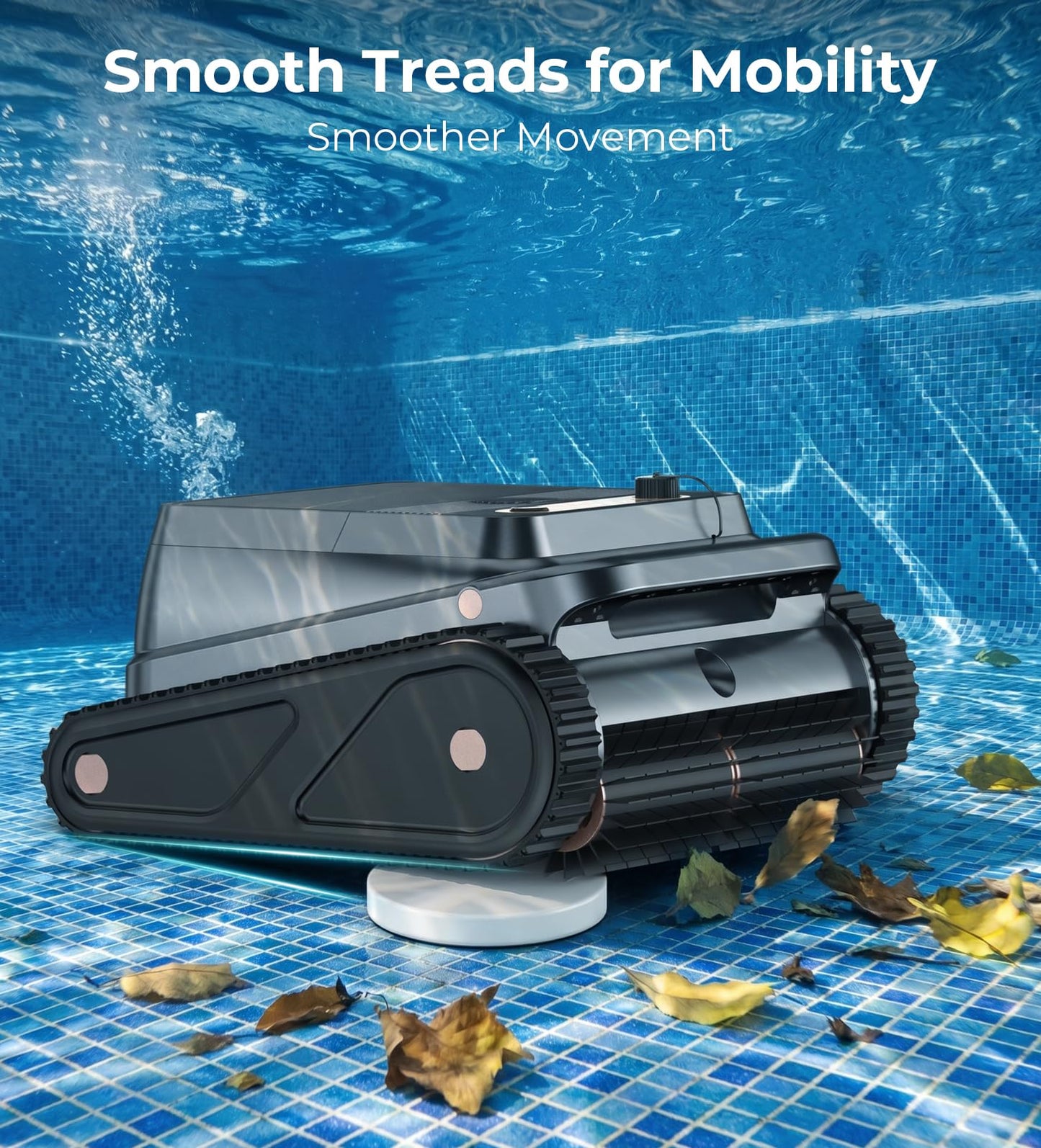 Ezioov U8 Cordless Robotic Pool Cleaner, Wall & Waterline Cleaning, Smart Navigation, Auto-Docking, 150 Min Runtime, Pool Vacuum Robot for Inground & Above-Ground Pools up to 2600 Sq.ft