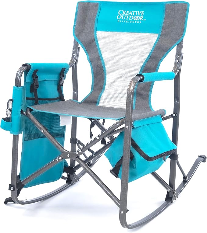 Creative Outdoor Collapsible Folding Rocking Director Chair | Camping Picnic Beach & Patio