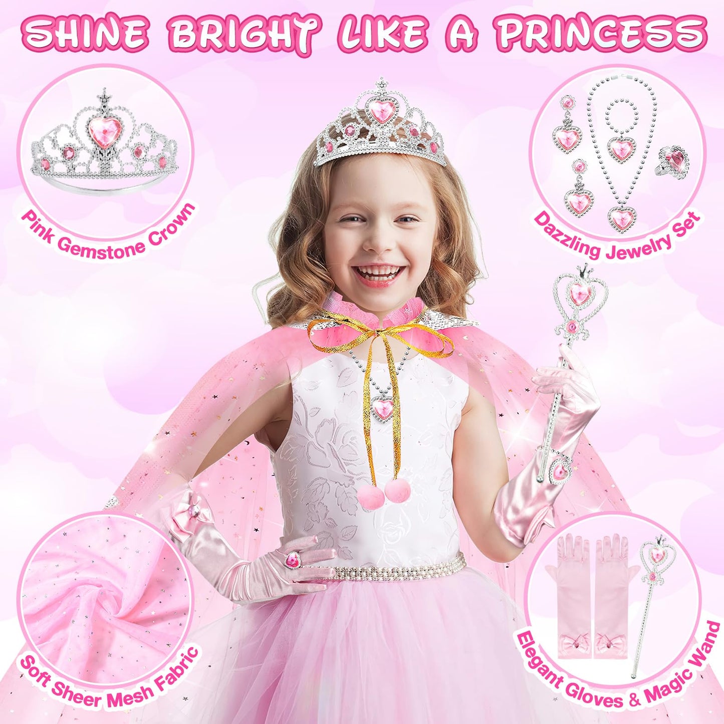 Tea Party Set for Little Girls: 63Pcs Pretend Play Toys, Princess Dress Up Tea Time, Tin Tea Sets for Toddlers 3-5 6 with Dessert, Carrying Case, Kids Kitchen Playset, Birthday Gift for Toddler Girls
