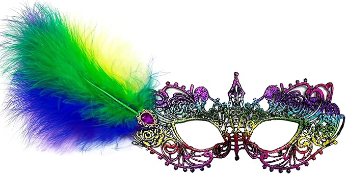 Ailansnug Masquerade Mask for Women Feather Lace Masks For Prom Ball Mardi Gras Halloween Party Costume Supply