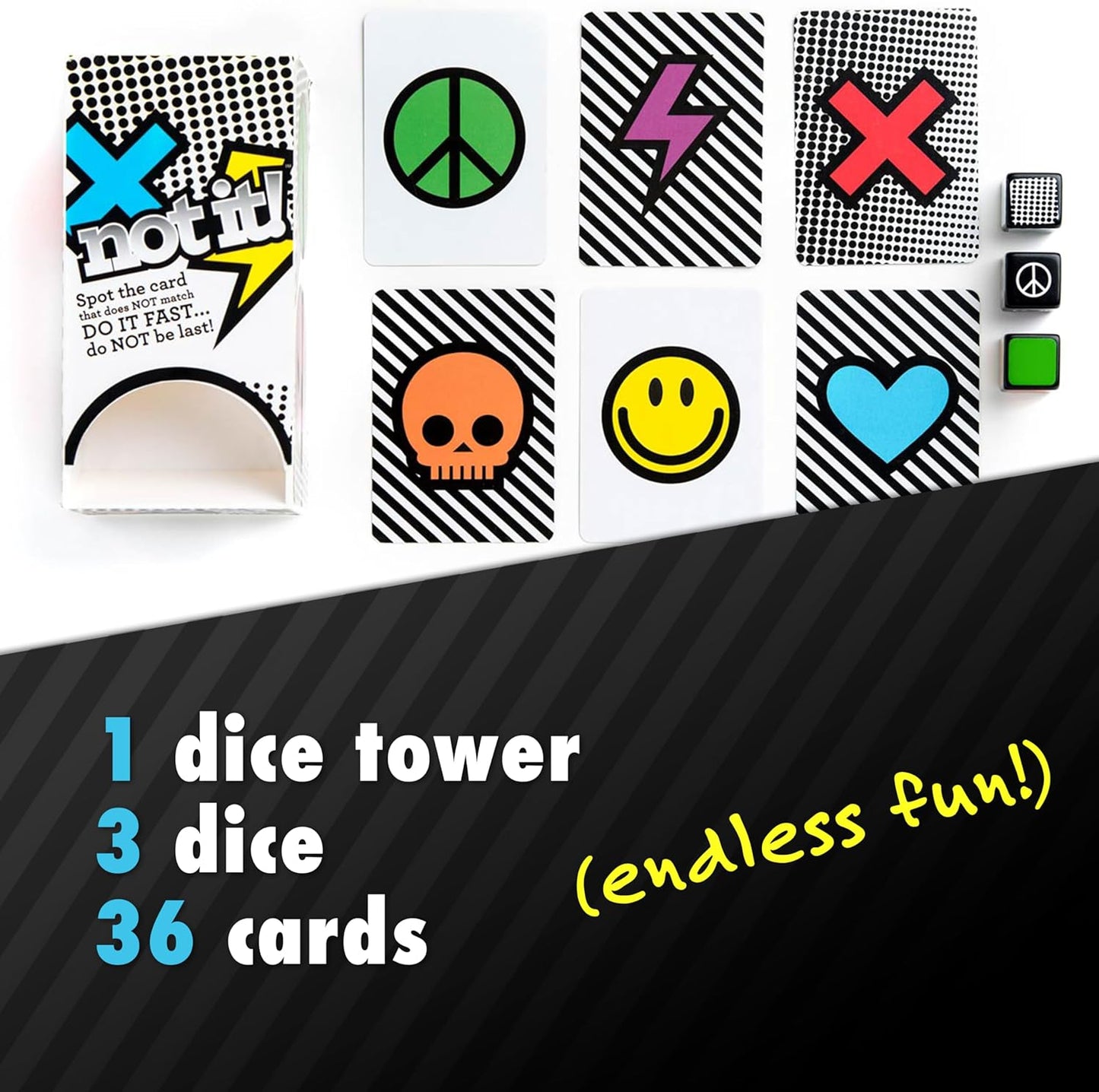 Not It! Dice Tower: Roll The Dice, Dodge The Match, Exciting Family Game Night Fun, 3+ Players Ages 6 and Up - Original