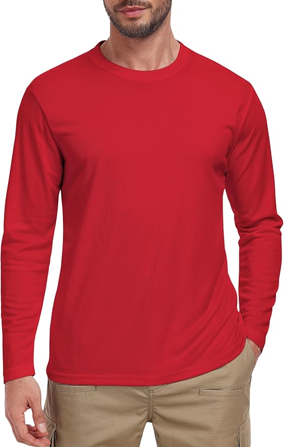Men's Long Sleeve Shirts UPF 50+ UV Sun Protection Rash Guard Shirt Lightweight Dri Fit Casual Athletic Running Workout Tops