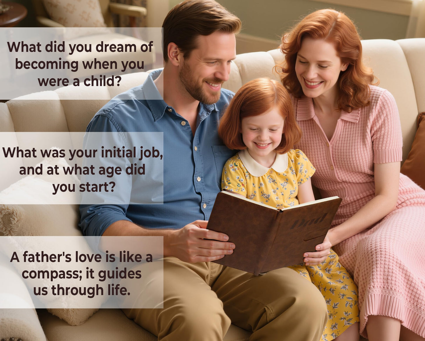 Dad I Want to Know Your Life Story Leather Journal (Hardcover) - Tell Me Your Story Dad Book - A Meaningful Keepsake for Husband to Share His Story - Dads Fathers Day Birthday Gifts from Daughter Son (Brown)