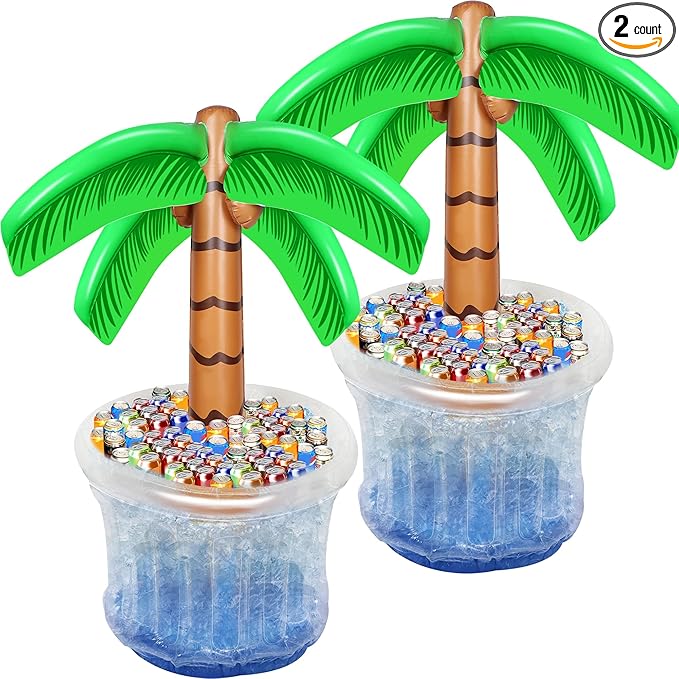 Zcaukya Inflatable Palm Tree Cooler, 60" Blow Up Palm Tree Cooler for Tropical Party Decorations, Hawaiian Party Supplies ...