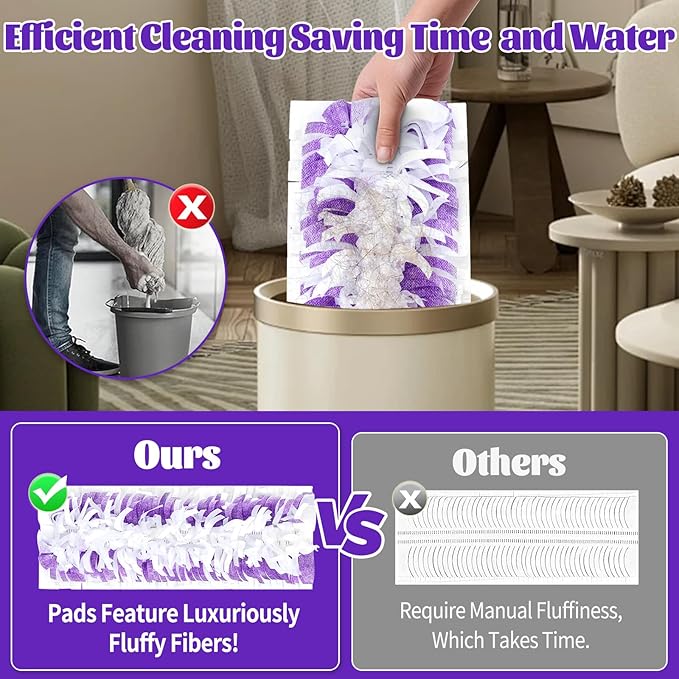 40 Pack Disposable Mop Pads Compatible with Swiffer Power Mop Pads Replacement for Swiffer Power Mop Refills, Multi-Surface Mopping Pad Refills, Wet Pads Refill for Floor Cleaning