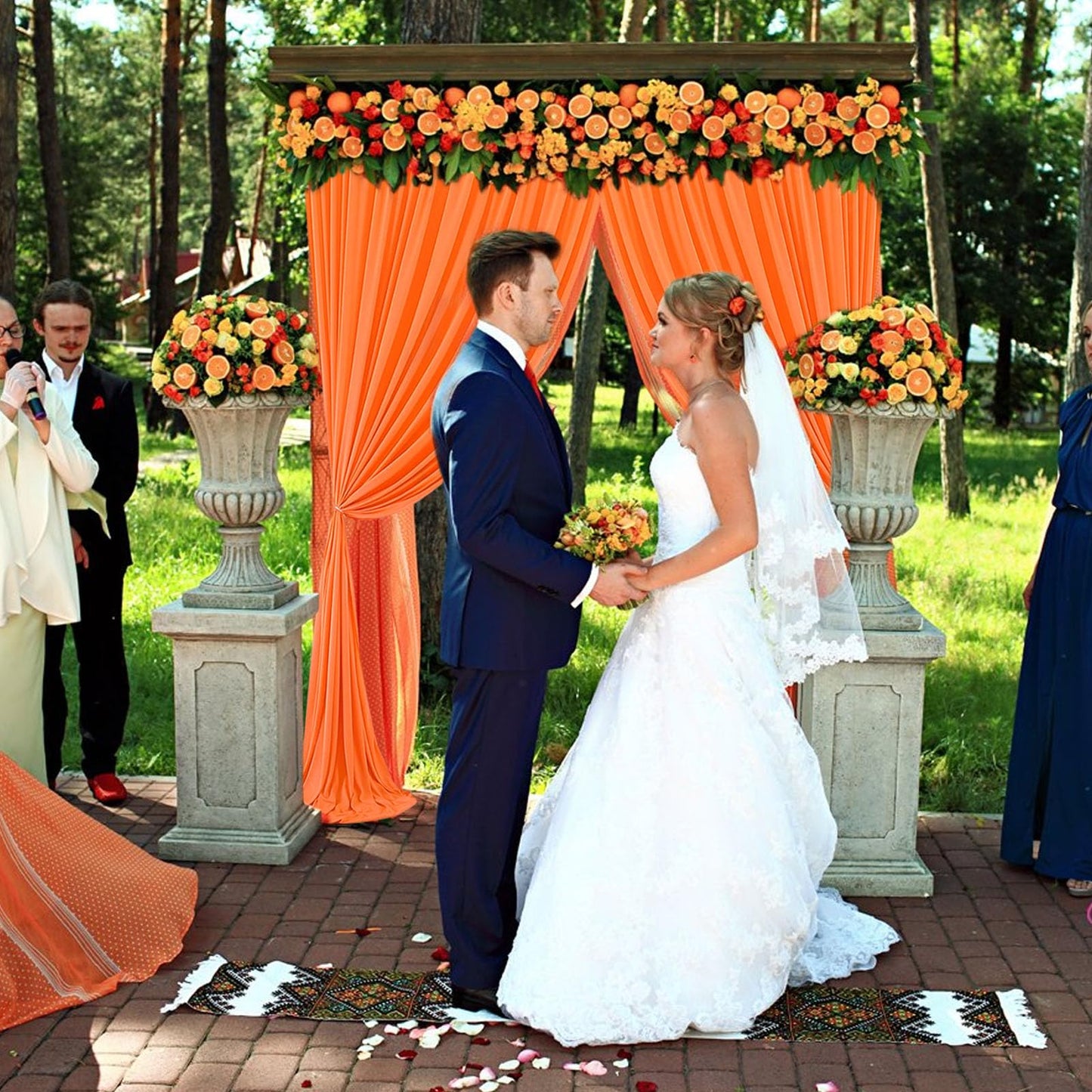 10 X 7 Feet Orange Backdrop Curtain For Partie, Background Curtains For Photoshoot, Birthday, Wedding, Halloween, Thanksgiving,