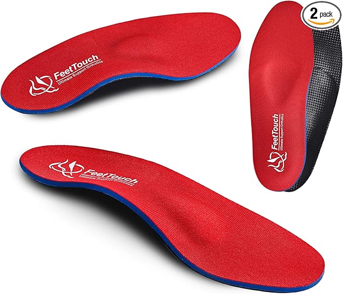 (230+lbs)FeetTouch Strong Arch Support Orthotics for Metatarsalgia Morton's Neuroma,Ball of Foot Pain Relief Inserts Plantar Fasciitis Flat Feet with Poron Heel Cushion