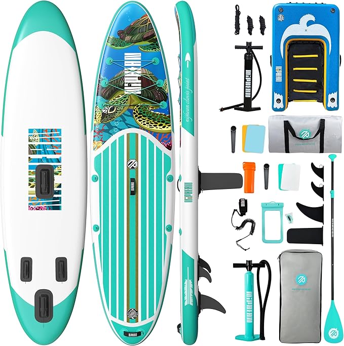 Niphean Inflatable Stand Up Paddle Board with Stabiltrac Fin Design and SUP Accessories & Niphean Dog Pool Ramp(Full-Cover...
