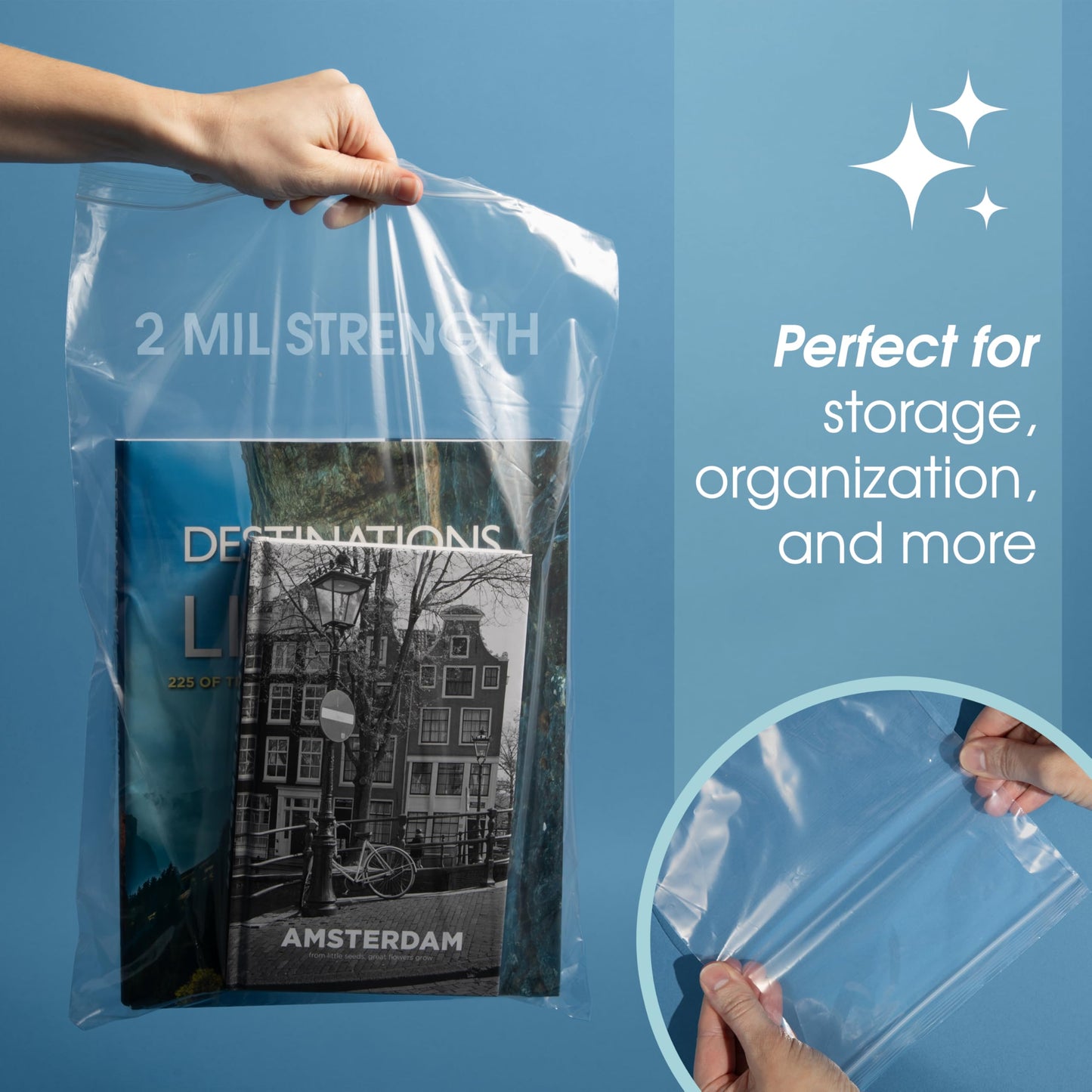 Spartan Industrial - 12" X 15" (100 Count) 2 Mil Clear Reclosable Zip Plastic Poly Bags with Resealable Lock Seal Zipper