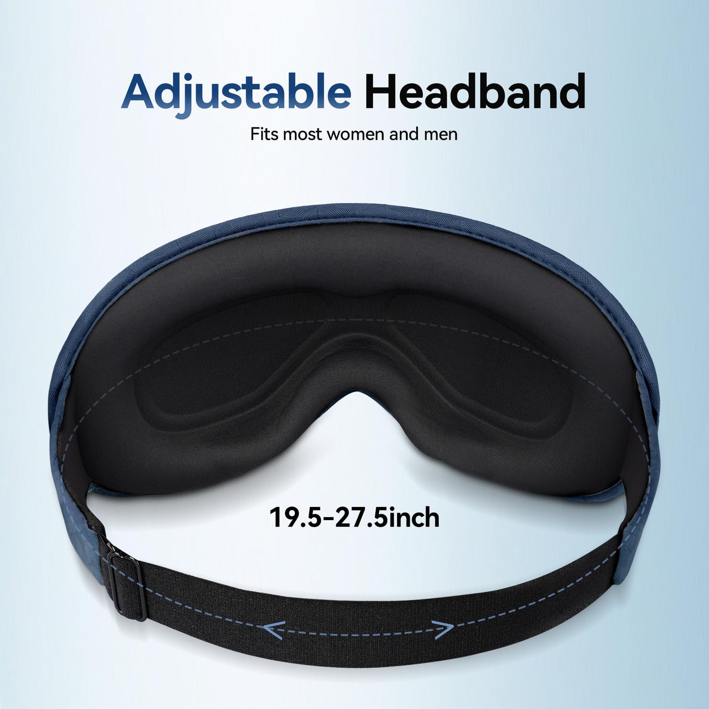 Weighted Sleep Eye Mask for Men: 3D Blackout Zero Pressure Sleep Mask for Stress Relief, Deep Sleep & Comfortable Naps, Meditation, Yoga, Office Workers, College, Airplane Travel Essentials, Blue
