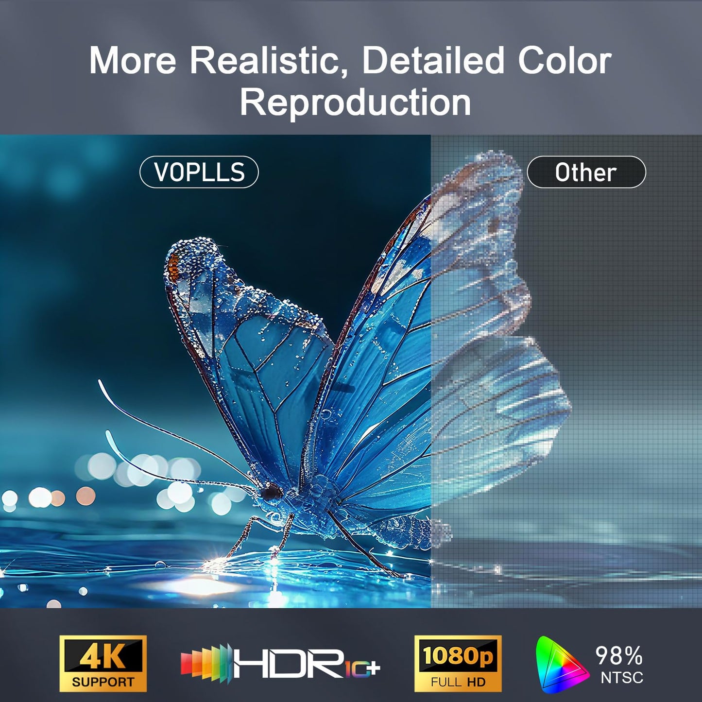 [Now with Netflix & 4000 ANSI] 4K Projector with WiFi and Bluetooth, Auto Focus Keystone & Dolby Audio, Smart Outdoor Projector with Adjustable Stand for Home Bedroom (grey）