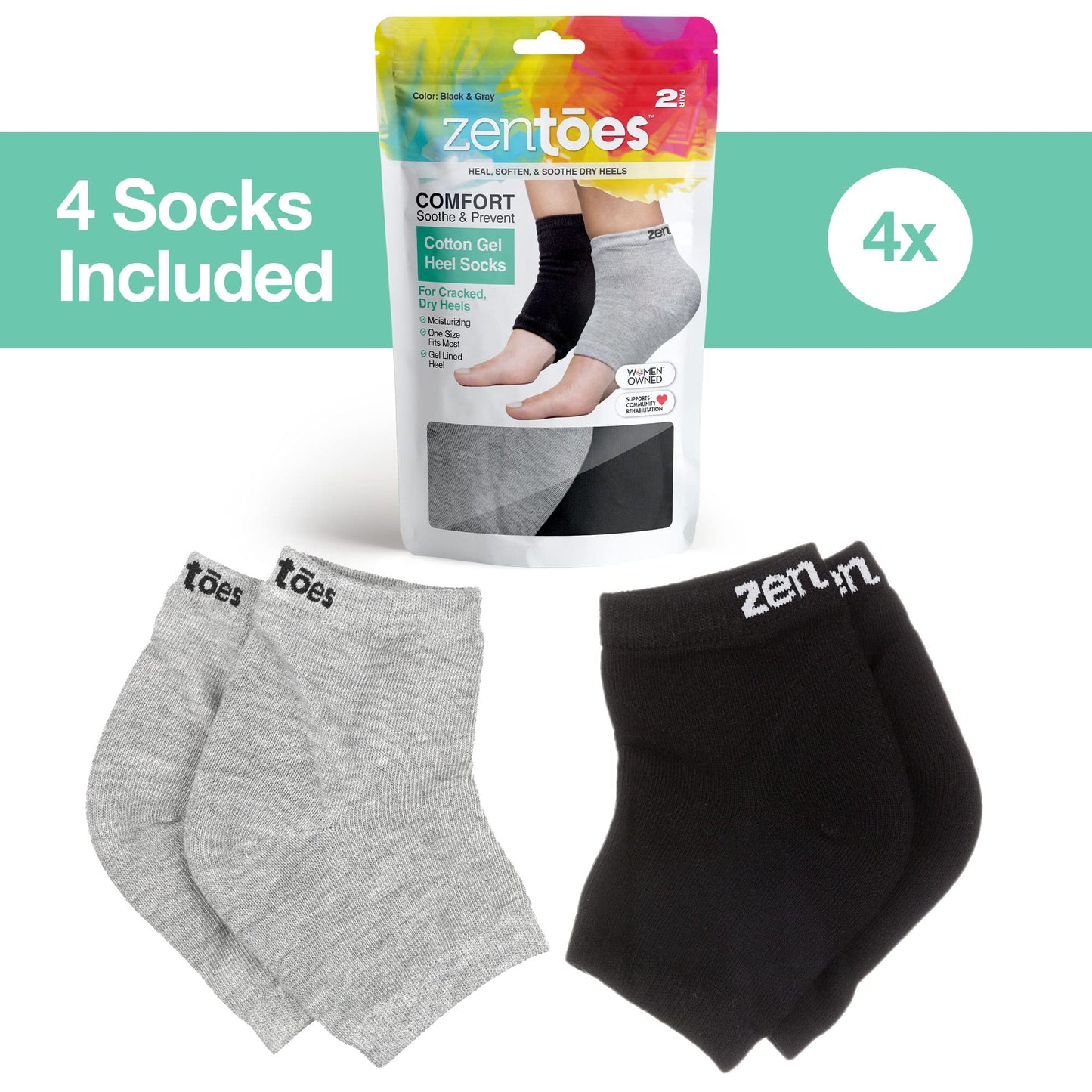 ZenToes Men's Moisturizing Cotton Sleep Socks with Vitamin E, Olive Oil and Jojoba Seed Oil to Soften and Hydrate Dry Cracked He
