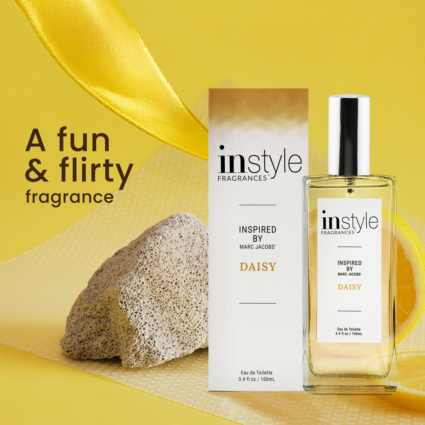 Instyle Fragrances, Inspired by Marc Jacobs' Daisy, Women’s Eau de Toilette, CLEAN, Vegan, Paraben-Free, Never Tested on Animals, 3.4 Fluid Ounces