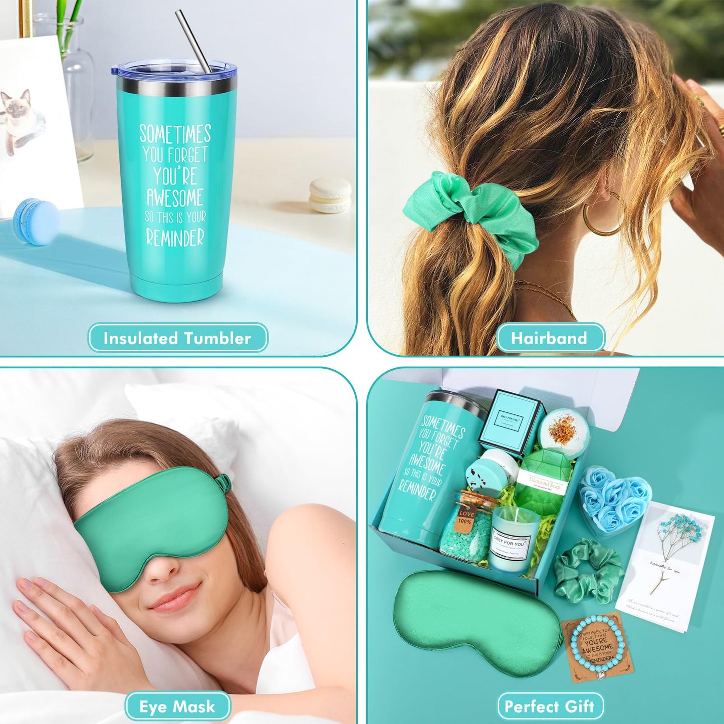 Birthday Gifts for Women, 15PCS Self Care Package Get Well Soon Gifts, Ocean Relaxing Self Care Gifts Basket, Unique Gift idea for Her, Mom, Sister, Wife, Best Friend, Mother's Day, w/ Tumbler