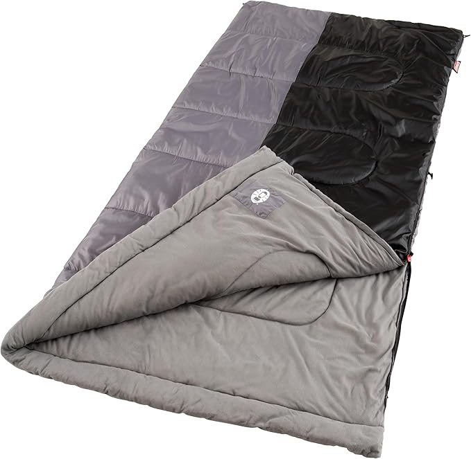 Coleman Biscayne Big & Tall Warm-Weather Sleeping Bag, 40°F Camping Sleeping Bag for Adults, No-Snag 2-Way Zipper for Vent...