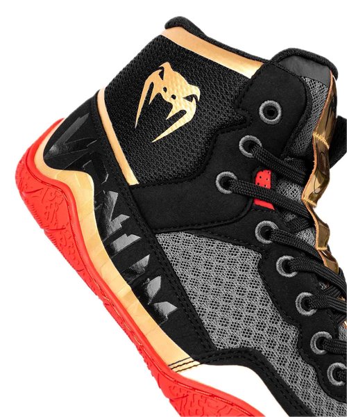 Venum Men's Women's Wrestling Boxing Elite Shoe - Black/Gold/Red