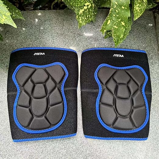 JYBTAA Garden Knee Pads, Men/Women Adjustable Kneepads for Cleaning Flooring, Soft Lightweight Work Knee Pad for Weeding Painting Housekeeping, Slip-on Knee Protector for Christmas, Blue Plus Size (1 Pair)