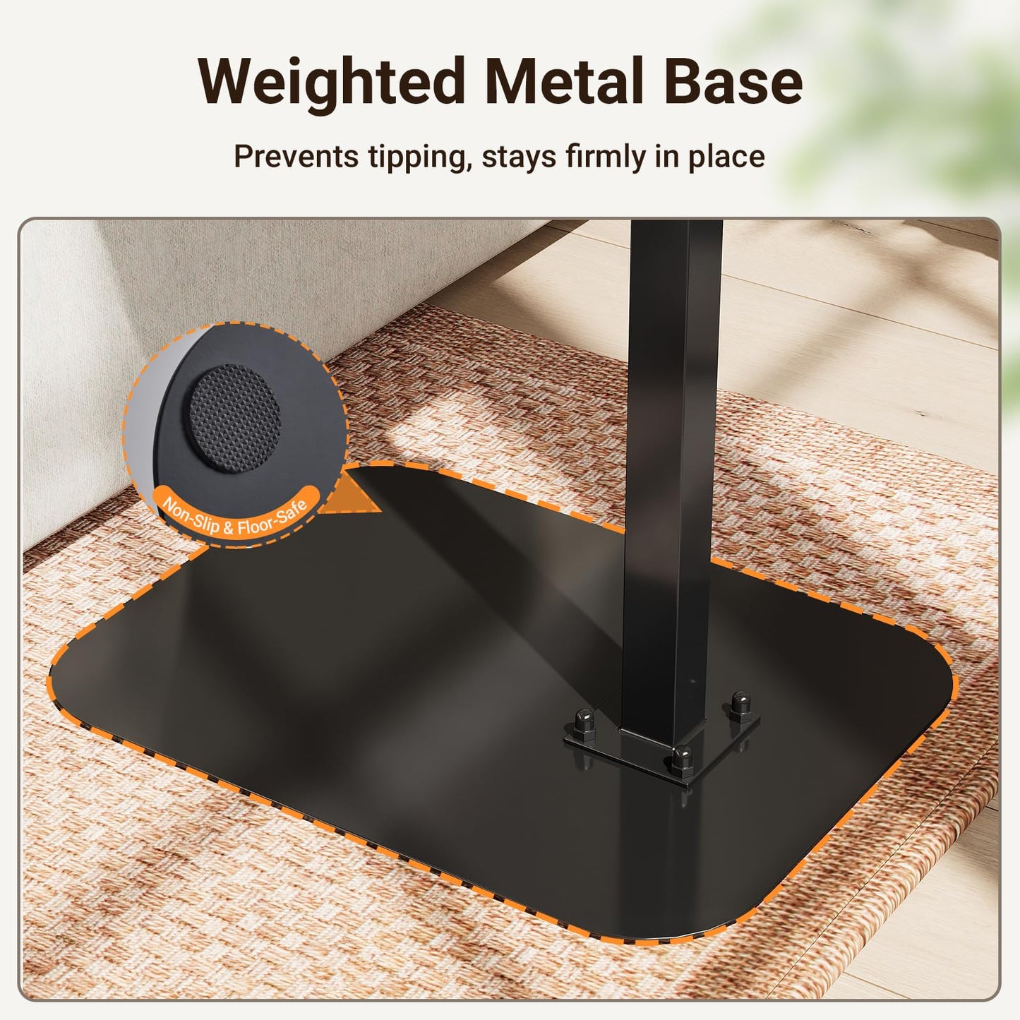 ELYKEN TV Tray Table, C-Shape Couch Desk, 360° Swivel Side Table Height Adjustable, Laptop Stand for Couch Recliner, Small Bedside Tables, Rustic Brown