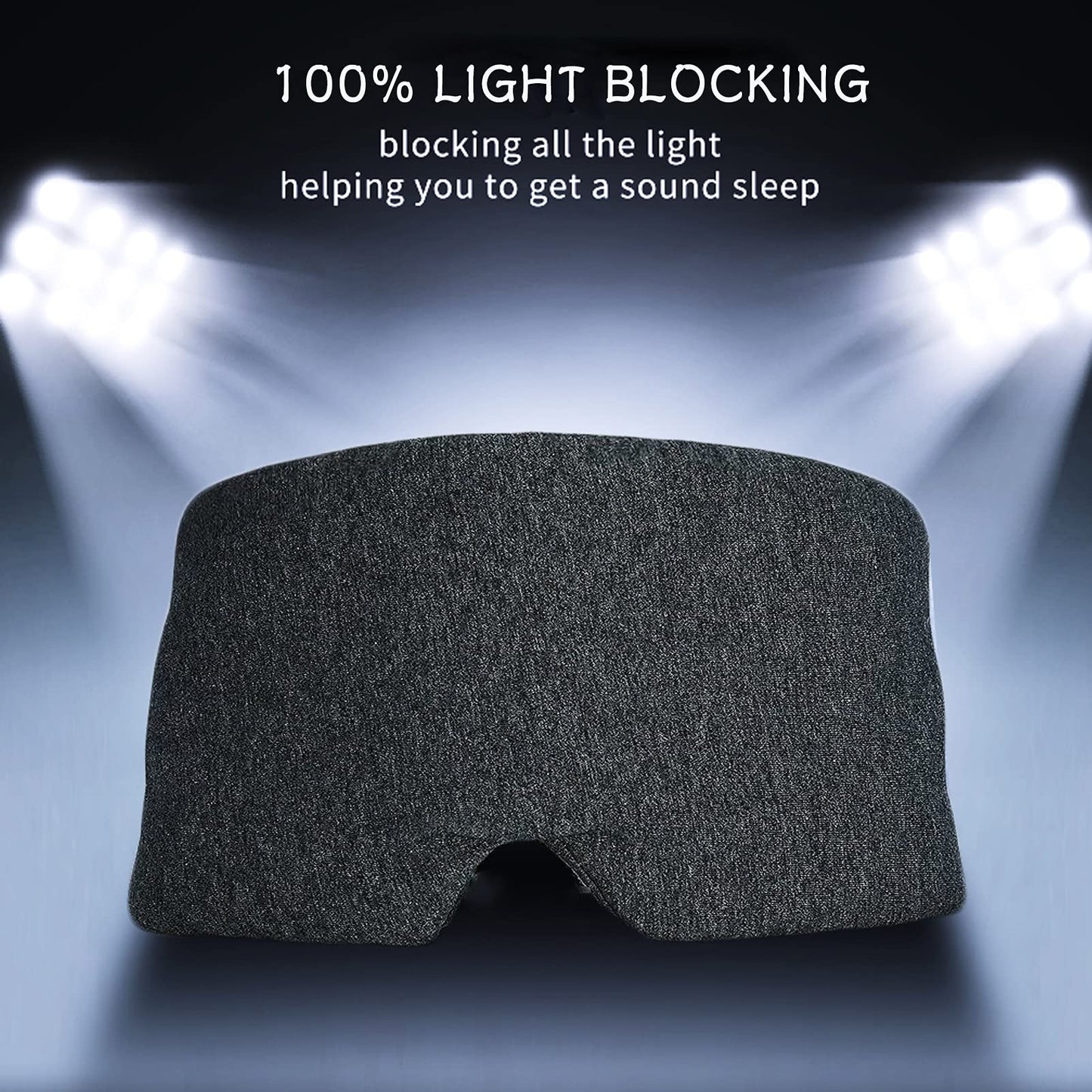 Sleep Mask for Men Women,100% Cotton Sleep Eye Mask with Fully Adjustable Strap, 100% Light Blocking Eye Mask for Sleeping, 0 Pressure Eye Covers for Travel Yoga Nap (Gray)